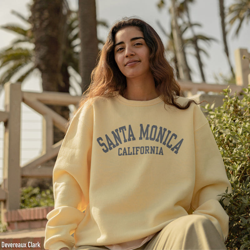 Santa Monica California Butter Crewneck Sweater
