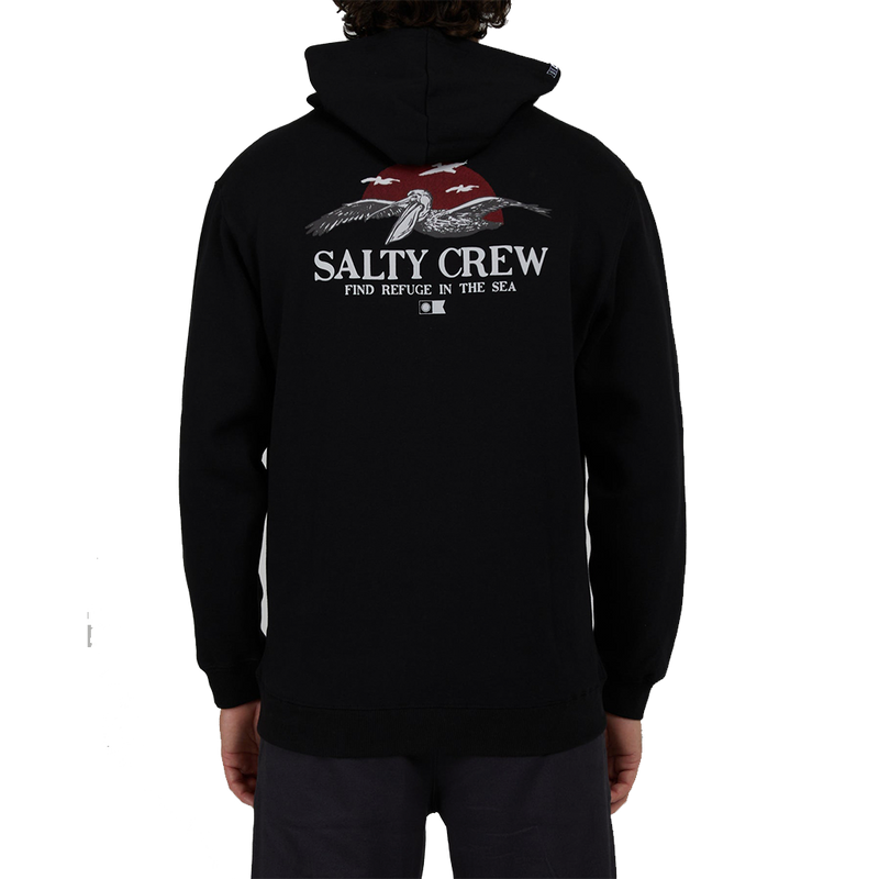 Salty Crew Soarin Black Hood Fleece back