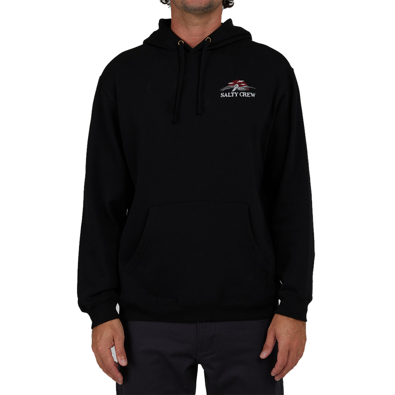 Salty Crew Soarin Black Hood Fleece Front