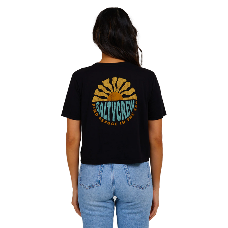 Salty Crew  Sun Days Black Crop Tee Back