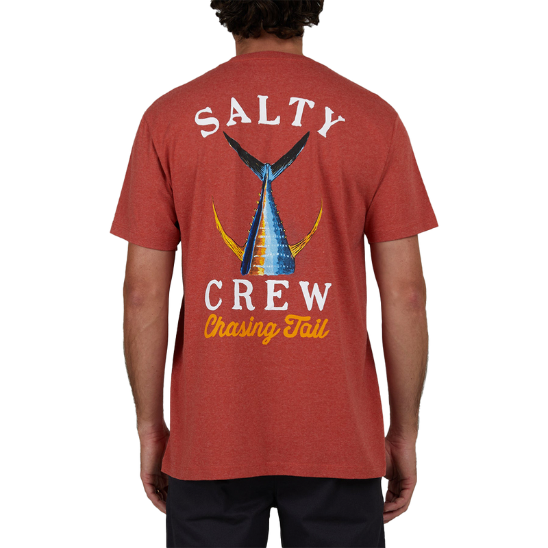 Salty Crew  Tailed Salmon Heather Short Sleeve Standard Tee Back