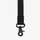 Black strap with a clasp on a white background
