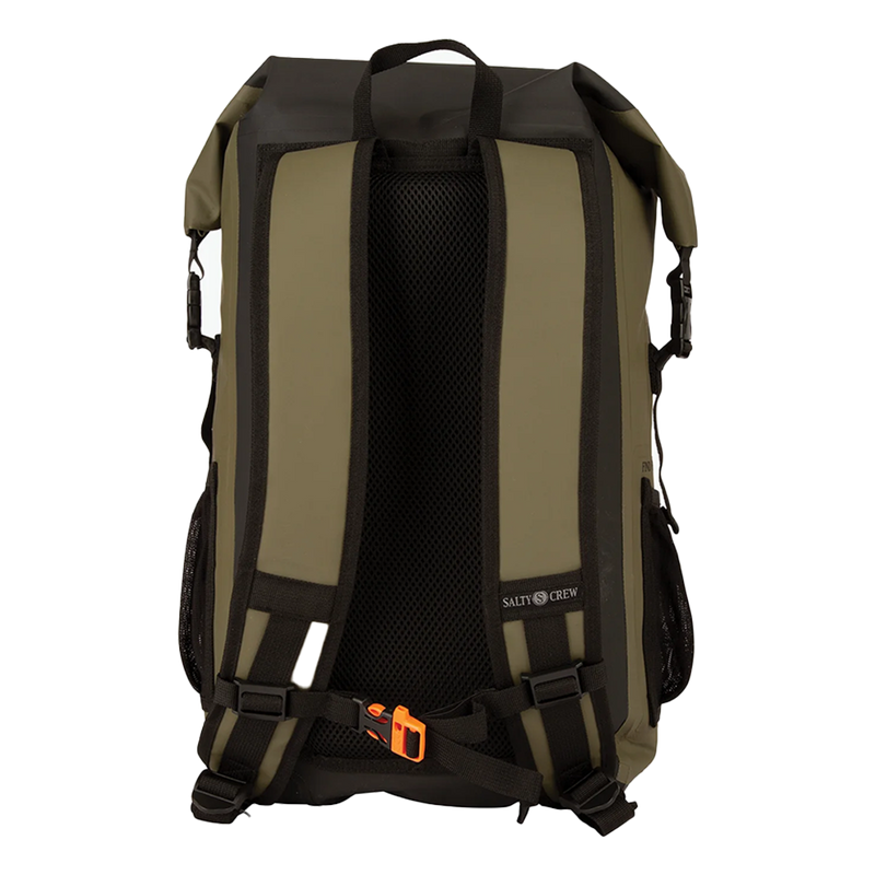 Salty Crew Voyager Black/Military Roll Top Backpack