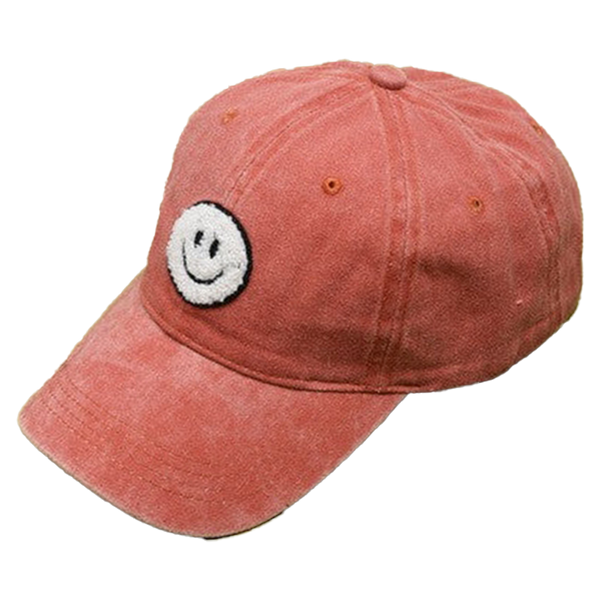 Washed Sherpa Happy Face Baseball Cap - Washed Terracotta