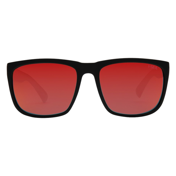 I-SEA Wyatt Black / Red Polarized Lens (Fron)