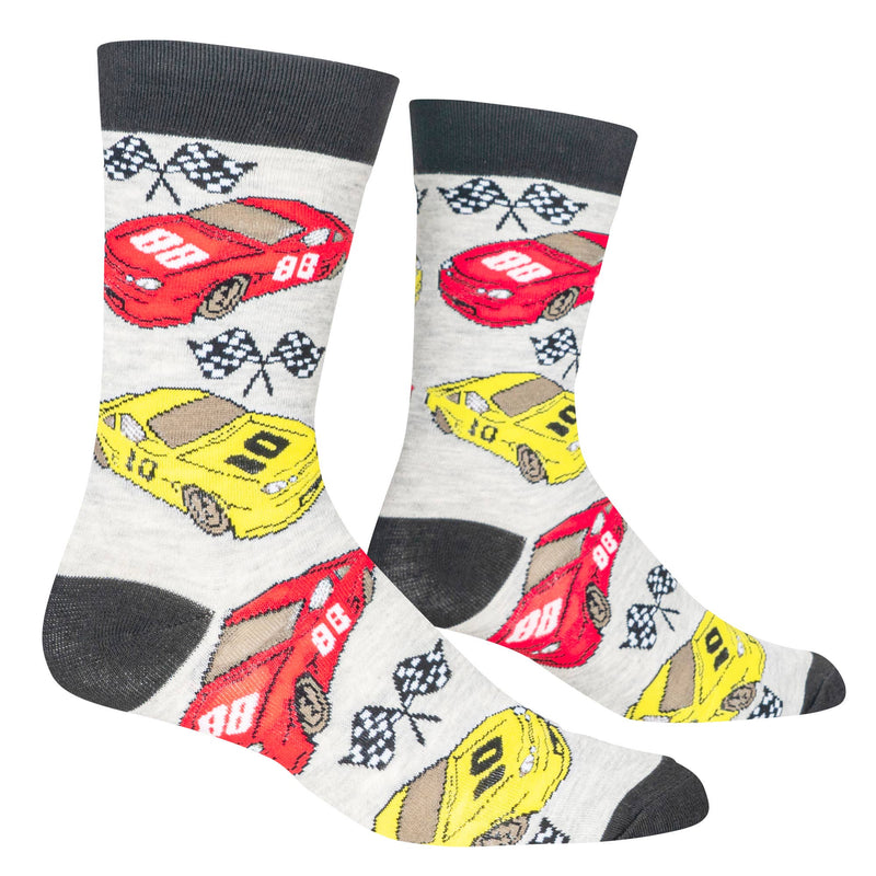 Crazy Socks Men's Crew Folded - Racing Cars