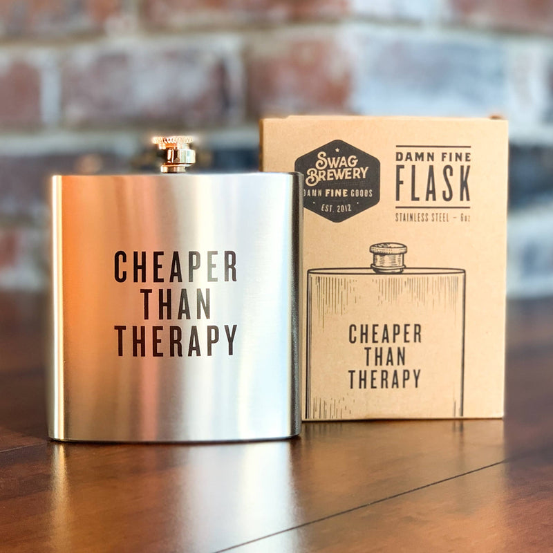Swag Brewery Cheaper Than Therapy Flask