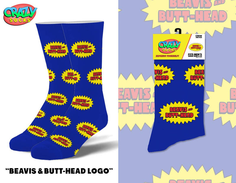 Crazy Socks - Mens Crew Folded - Beavis & Butthead