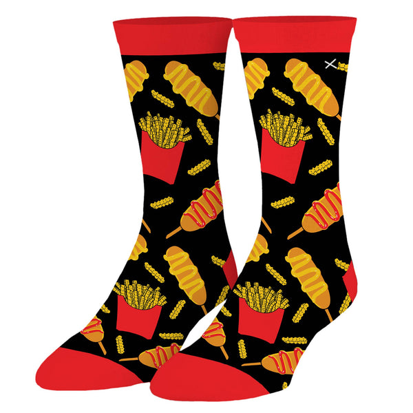 Crazy Socks Men's Crew Folded - Corn Dogs