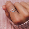 Model wearing Pura Vida Wave Ring - Silver