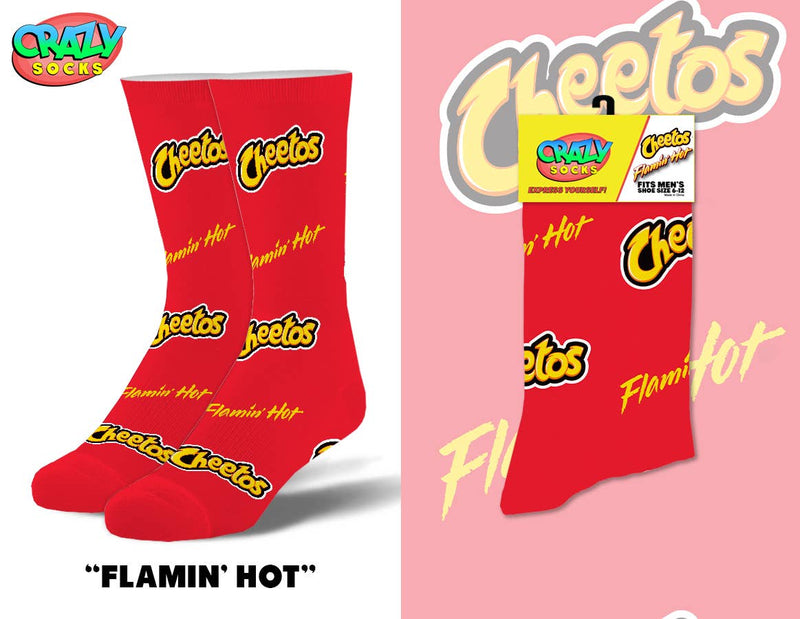 Crazy Socks Men's Crew Folded - Flamin Hot Cheetos
