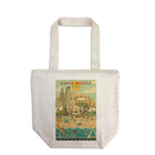 Santa Monica California Geometric Organic Tote Bag