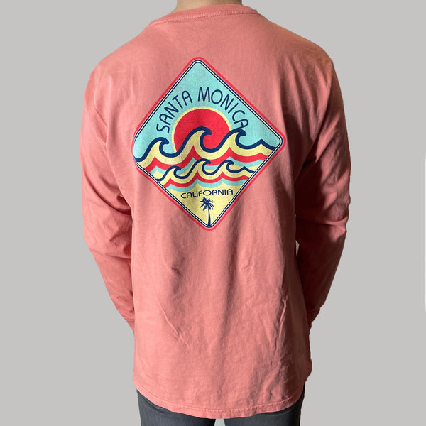 Santa Monica California Coral long sleeves Shirt