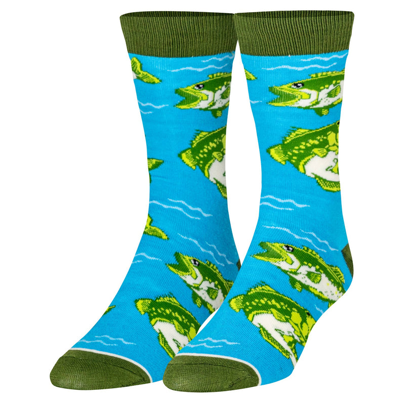 Crazy Socks Bass Fishing - Mens Crew Folded