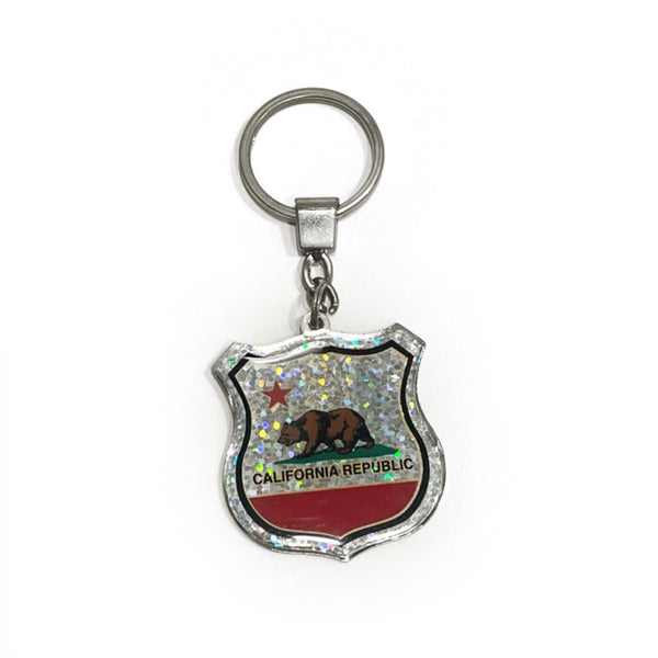 California Bear Badge Keychain