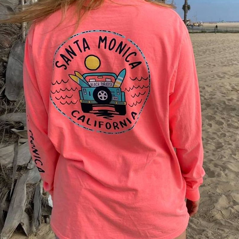 Santa Monica Jeep Long Sleeve Shirt